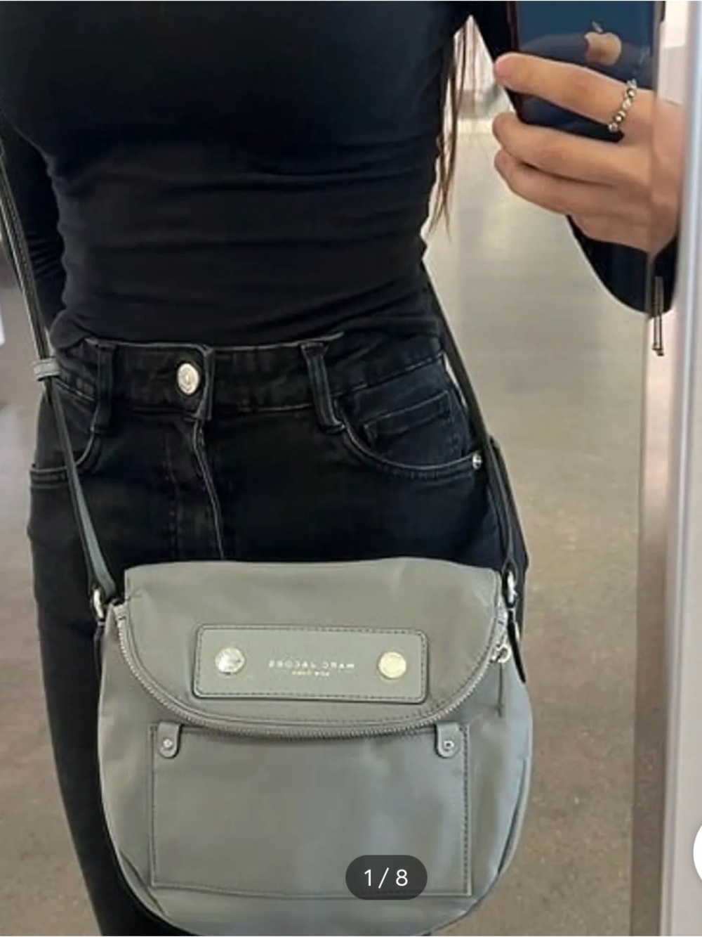 Marc Jacobs Light Gray Leather Crossbody Bag